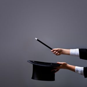 Magician Hands With Hat And Wand